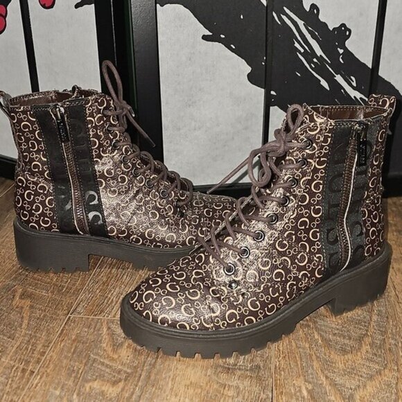 Guess Shoes - Guess Los Angeles Brown Tan Boots with Chunky Sole Size 8